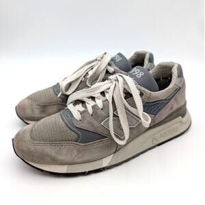 New Balance 998 Core Sneaker Shoes Lace-Up Men's Gray/Silver Size US7 EU40